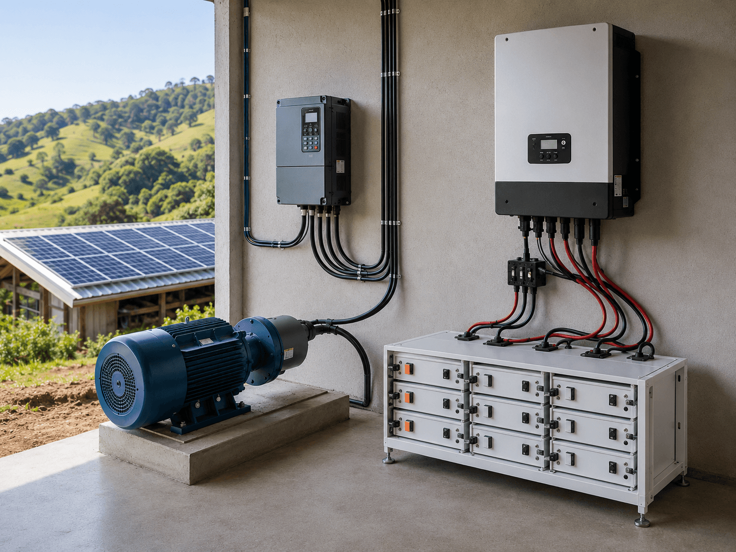 Off-grid para motor trifásico abaixo de 10 kW: soluções