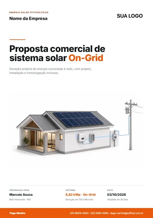 Capa de proposta comercial de sistema On-Grid